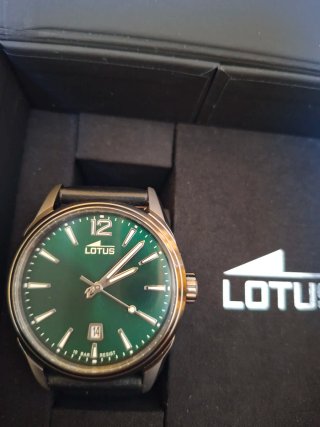 Reloj Lotus Verde y Plateado