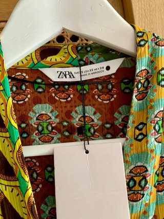 Vestido Zara Estampado Multicolor Talla XS