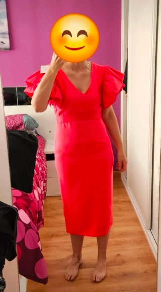 Vestido fiesta rosa talla L sin estrenar.