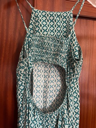 Vestido largo verde estampado S