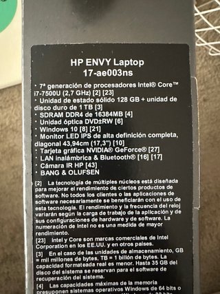 HP Envy Laptop 17 Ordenador Portátil Plata