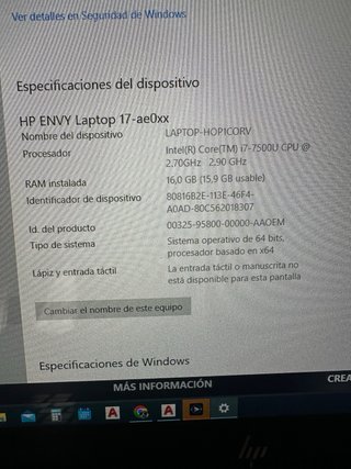 HP Envy Laptop 17 Ordenador Portátil Plata