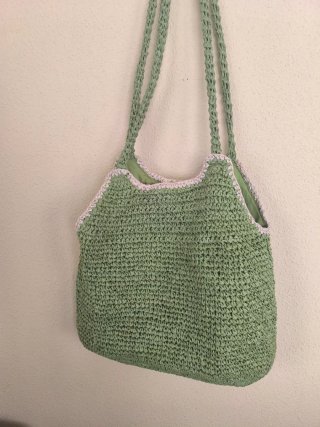 Bolsa de rafia verde