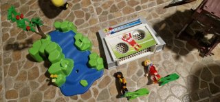 Lote Playmobil Avión, Barco y Accesorios