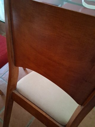 Sillas de comedor de madera y tela