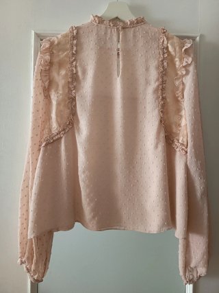 Blusa Zara Plumeti Talla XL Rosa