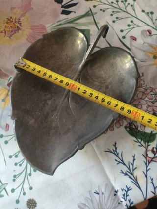 Plato decorativo hoja metálica, con baño de plata