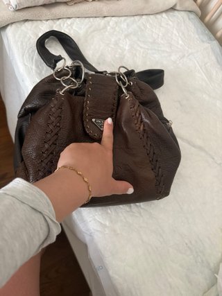 Bolso Prada Marrón Piel Trenzada