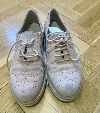 Zapatos planos mujer beige/rosa talla 37