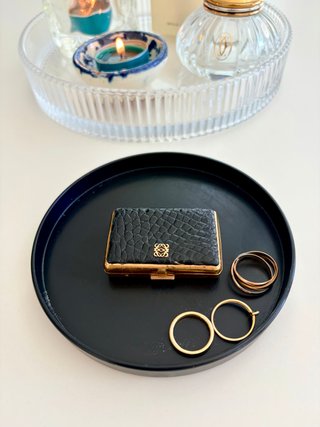 Pastillero Loewe Vintage Piel Cocodrilo Negro