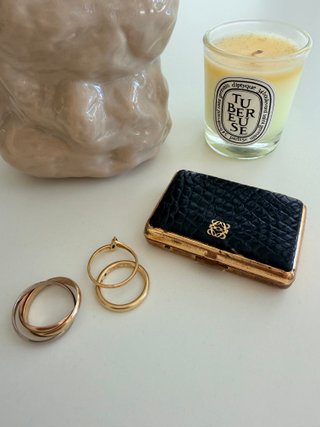 Pastillero Loewe Vintage Piel Cocodrilo Negro