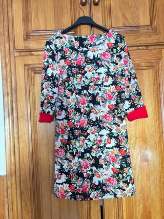 Vestido estampado floral manga 3/4