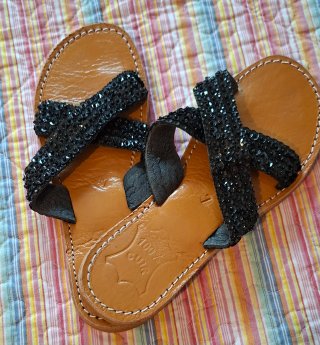 Chanclas Mujer Talla 37 Negro Marrón