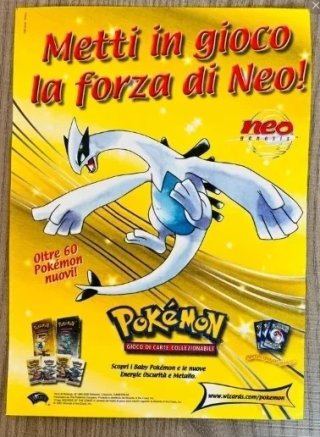 1 Locandina 13x18cm 2001 Pokémon Neo Genesis GCC