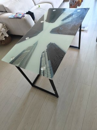 Urgente!! Regalo Mesa cristal rascacielos moderna