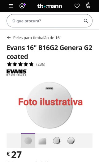 Parche Evans ST 16 Blanco Brillante