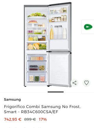 Frigorífico Samsung Combi Clase C