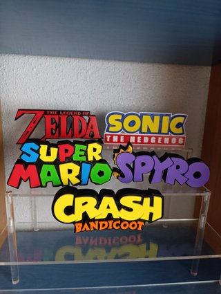 Letreros Zelda, Sonic, Super Mario, Spyro, Crash