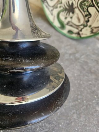 Lampada da tavolo vintage in metallo e plastica