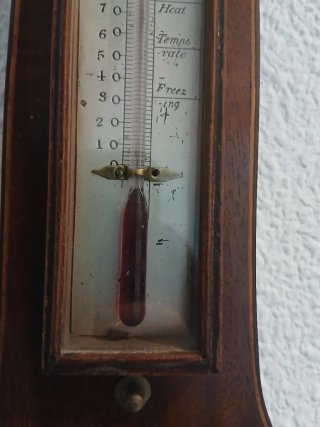 Barómetro inglés madera antiguo termómetro