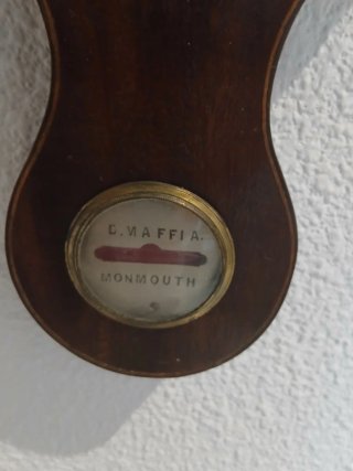 Barómetro inglés madera antiguo termómetro