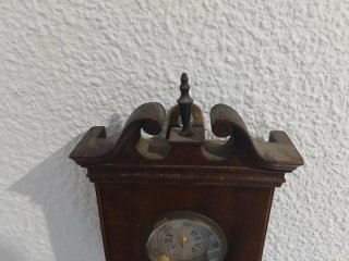 Barómetro inglés madera antiguo termómetro