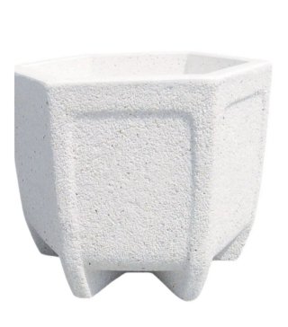 Macetero de piedra blanco hexagonal