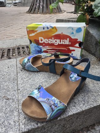 Sandalias Desigual Cuña Originales Talla 38