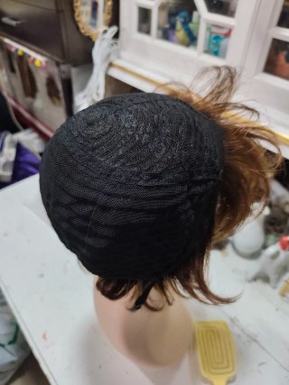 Peluca Pelo Humano Pixie Castaña claro