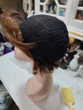 Peluca Pelo Humano Pixie Castaña claro