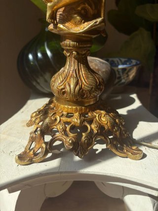 Due antiche lampade in ottone massiccio