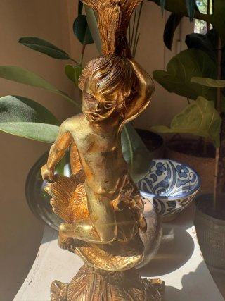 Due antiche lampade in ottone massiccio