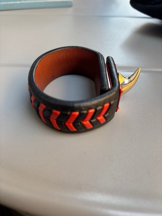 Bracciale Givenchy Pelle Agnello Nero Rosso