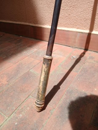 Bastón antiguo madera policromada