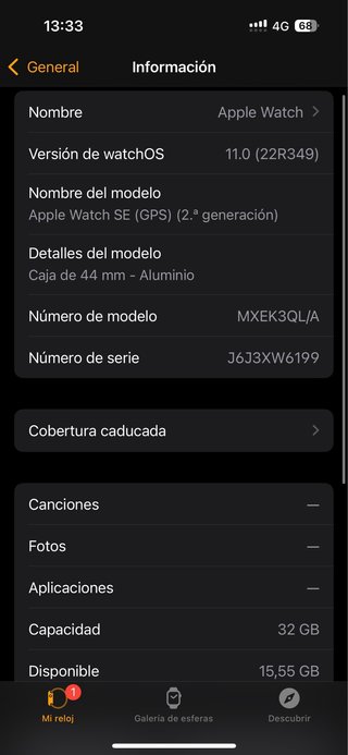 Apple Watch SE 2 generación 44mm GPS Space Gray