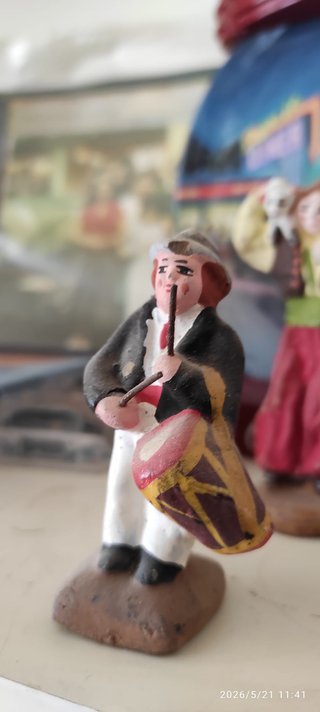 Lote de 4 figuras de belén / pueblo vintage