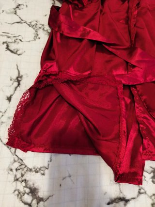 Lote 2 Piezas Bata Seda Roja