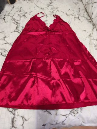 Lote 2 Piezas Bata Seda Roja