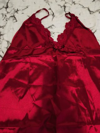 Lote 2 Piezas Bata Seda Roja