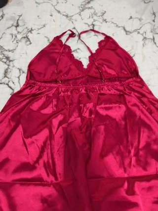 Lote 2 Piezas Bata Seda Roja