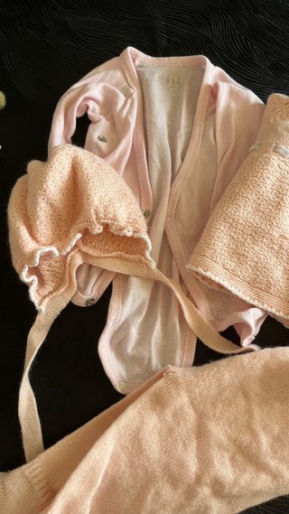 Conjunto bebé rosa 4 piezas