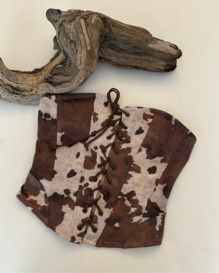 Top vintage retro y2k stile cow