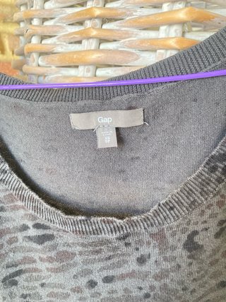 Camiseta Gap Estampada Gris Talla XS Mujer