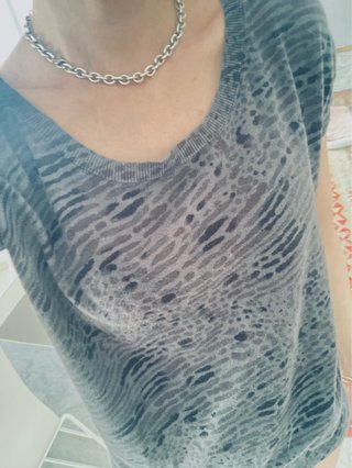 Camiseta Gap Estampada Gris Talla XS Mujer