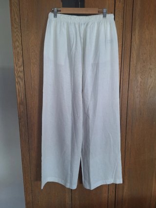 Pantalón lino Bershka blanco