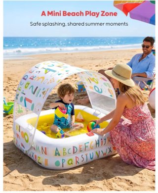 QPAU - Piscina inflable con toldo para bebé.