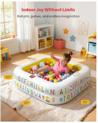 QPAU - Piscina inflable con toldo para bebé.