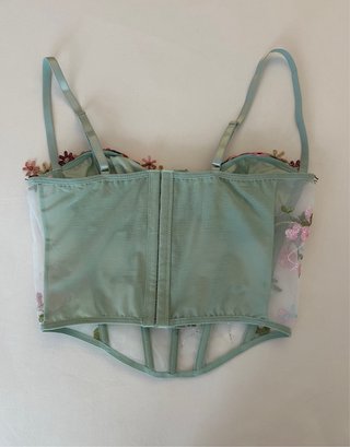 Top Corsetto Floreale Y2K Trasparente