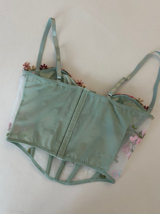 Top Corsetto Floreale Y2K Trasparente
