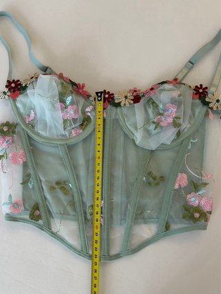 Top Corsetto Floreale Y2K Trasparente